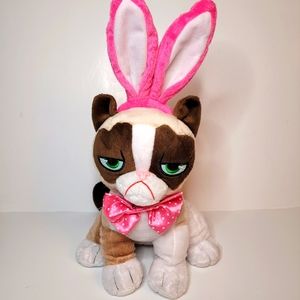 Adorable Grumpy Cat Easter Bunny Plush with Bow Tie Rare Find!